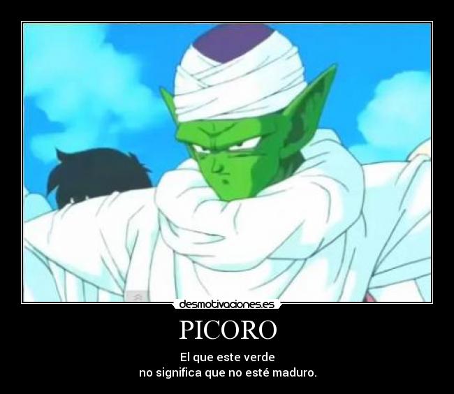 carteles picoro verde dragoon ball namekusein anime otaku maduro majin boo daimaku emaband motivaciones desmotivaciones