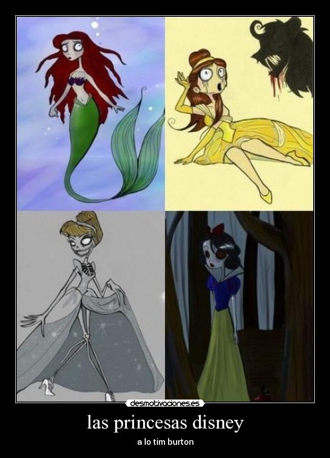 las princesas disney - a lo tim burton