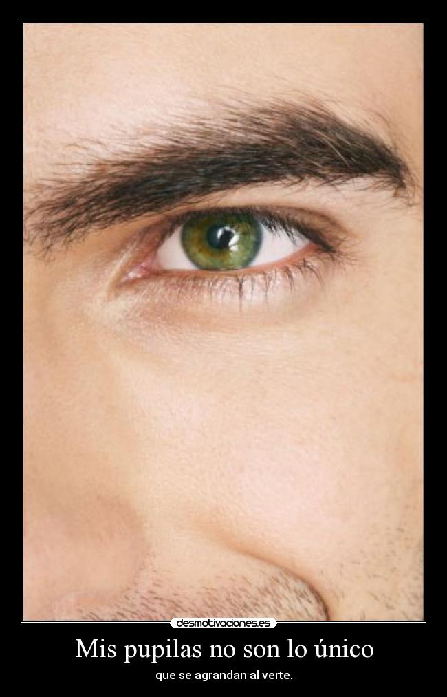 Mis pupilas no son lo único - que se agrandan al verte.