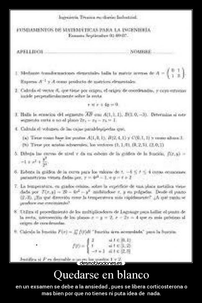 Quedarse en blanco -