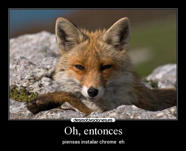 Oh, entonces - piensas instalar chrome  eh
