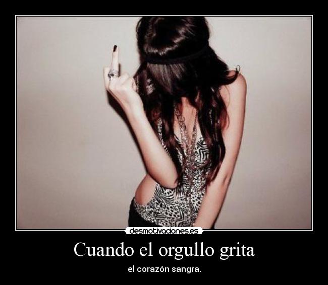 Cuando el orgullo grita - el corazón sangra.