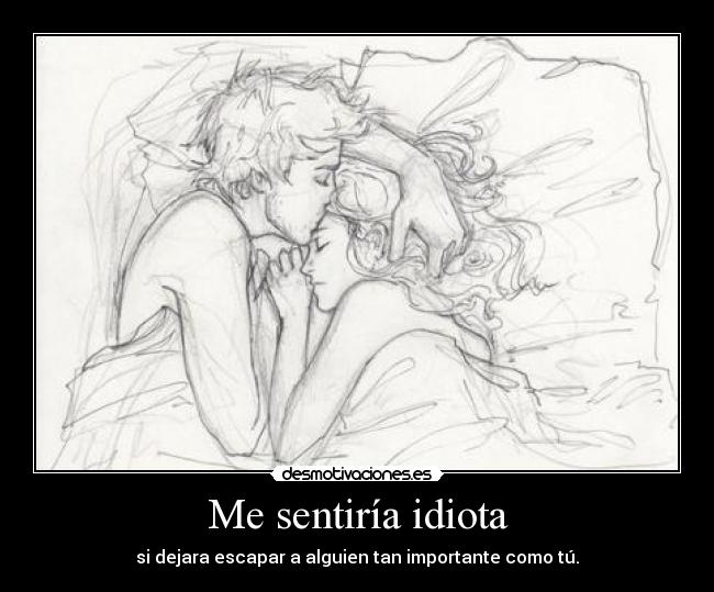 Me sentiría idiota - si dejara escapar a alguien tan importante como tú.