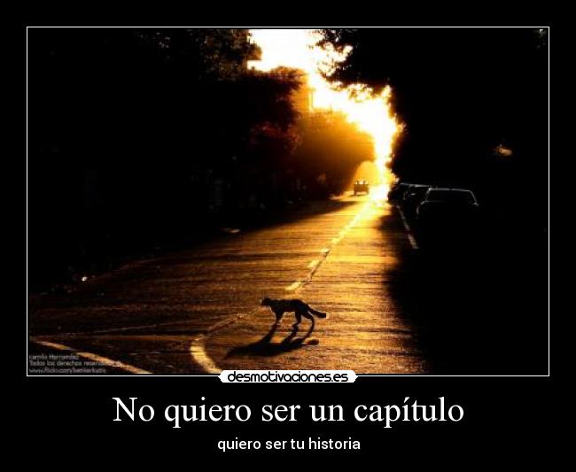 No quiero ser un capítulo - quiero ser tu historia
