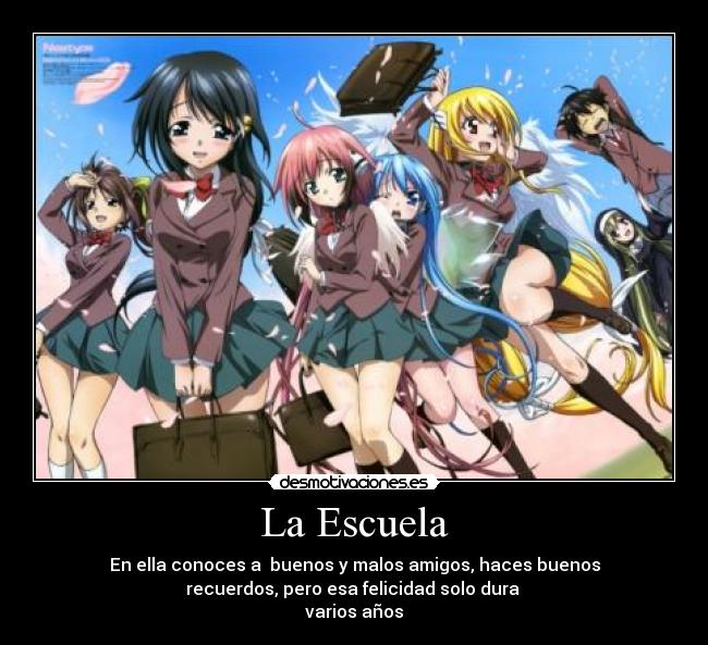 carteles escuela escuela sora otoshimono anime desmotivaciones