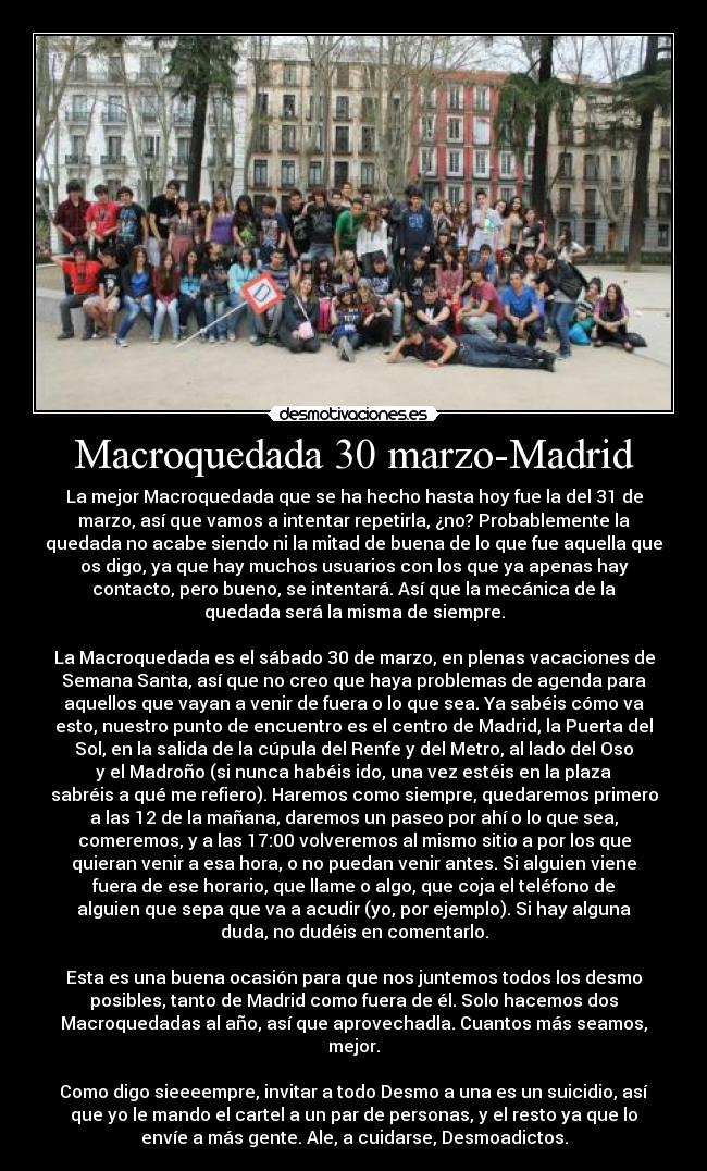 Macroquedada 30 marzo-Madrid - 