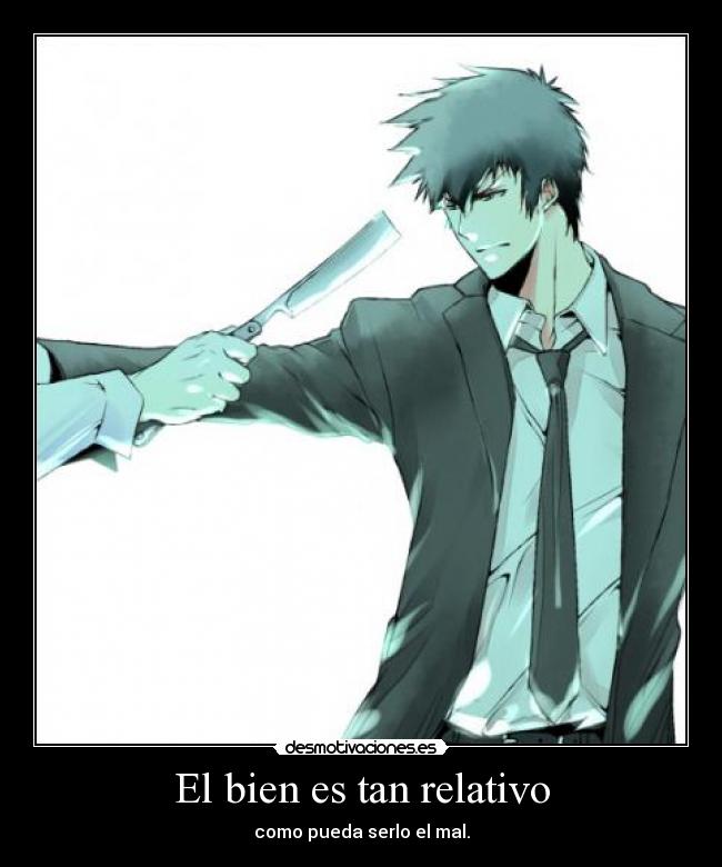 carteles anime harukaze psycho pass bien mal desmotivaciones