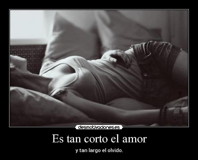 Es tan corto el amor - y tan largo el olvido.