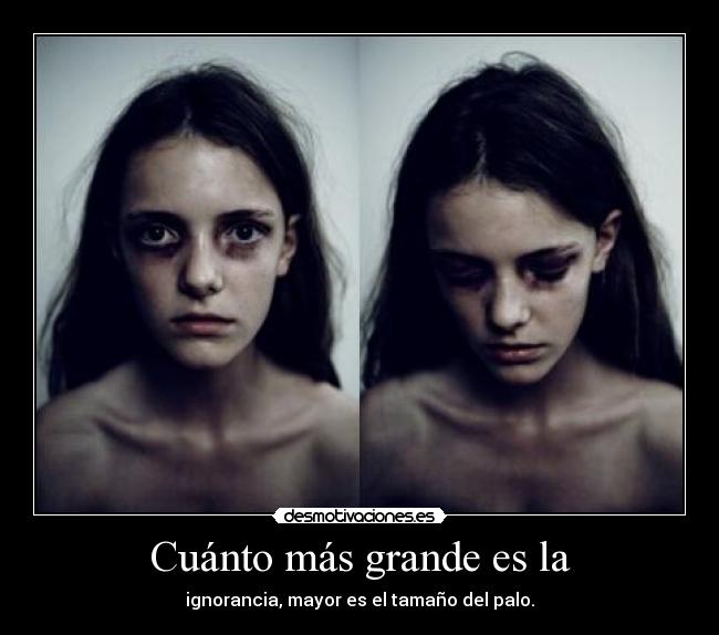 Cuánto más grande es la - ignorancia, mayor es el tamaño del palo.
