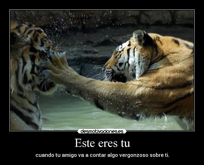 Este eres tu - cuando tu amigo va a contar algo vergonzoso sobre ti.