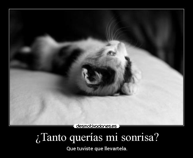 ¿Tanto querías mi sonrisa? -