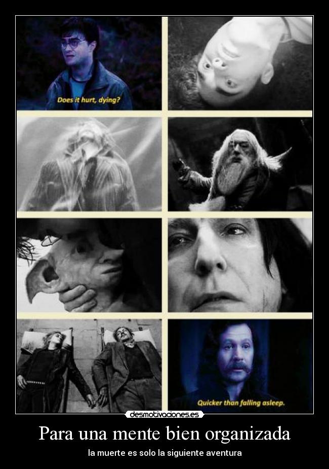 Para una mente bien organizada - la muerte es solo la siguiente aventura