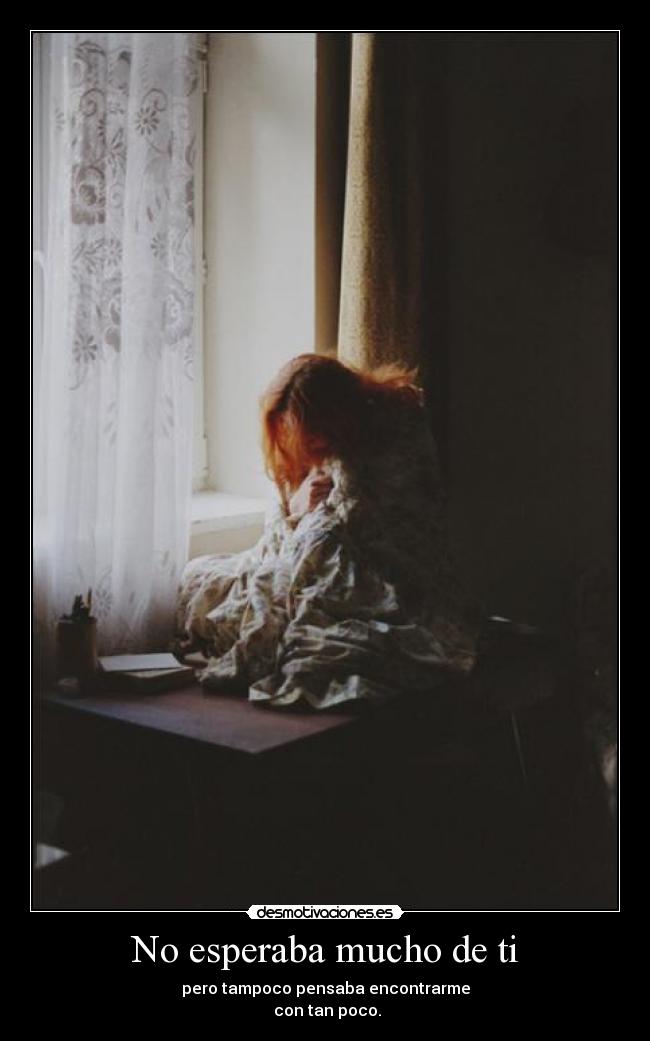 No esperaba mucho de ti -