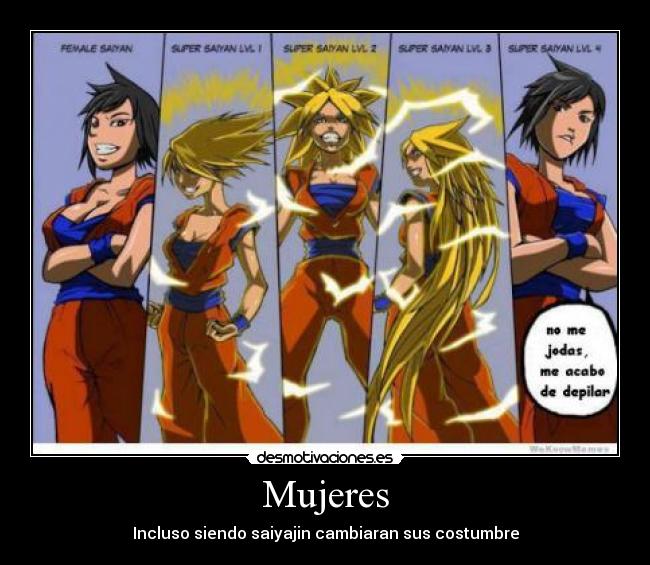 carteles mujeres goku saiyajin desmotivaciones