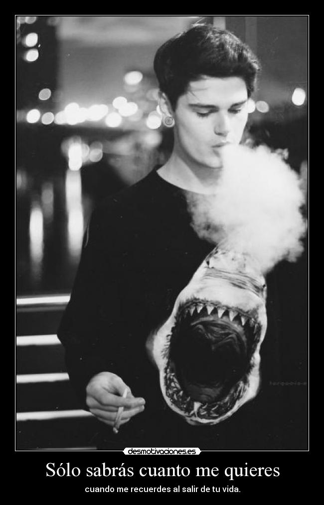 Sólo sabrás cuanto me quieres - cuando me recuerdes al salir de tu vida.