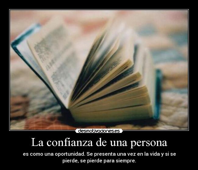 La confianza de una persona -