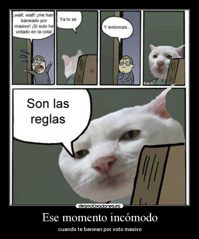 Ese momento incómodo - cuando te banean por voto masivo