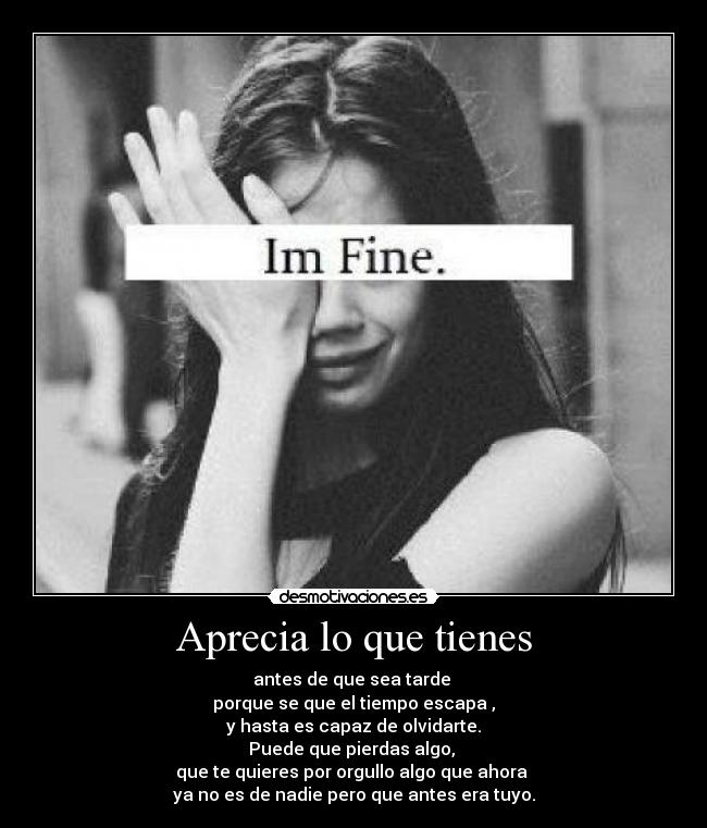 Aprecia lo que tienes - 