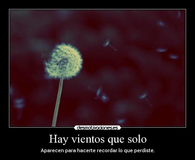 Hay vientos que solo - Aparecen para hacerte recordar lo que perdiste.