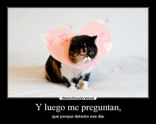 Y luego me preguntan, - que porque detesto ese día.