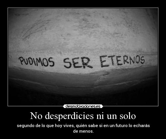 No desperdicies ni un solo - 