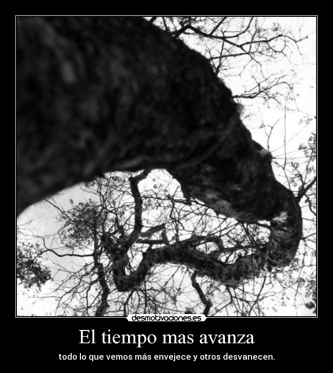 El tiempo mas avanza - todo lo que vemos más envejece y otros desvanecen.