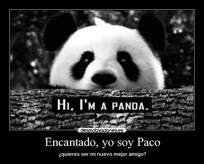Encantado, yo soy Paco - ¿quieres ser mi nuevo mejor amigo?
