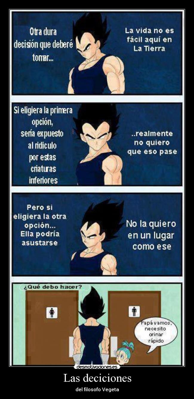 Las deciciones - del filosofo Vegeta