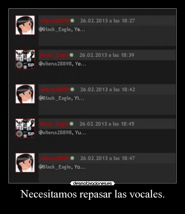 Necesitamos repasar las vocales. - 