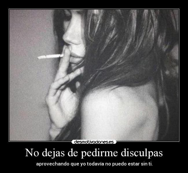 No dejas de pedirme disculpas -