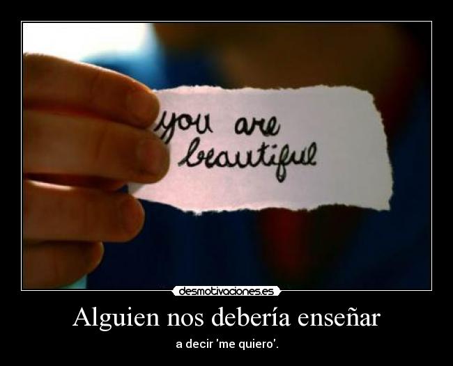 Alguien nos debería enseñar -