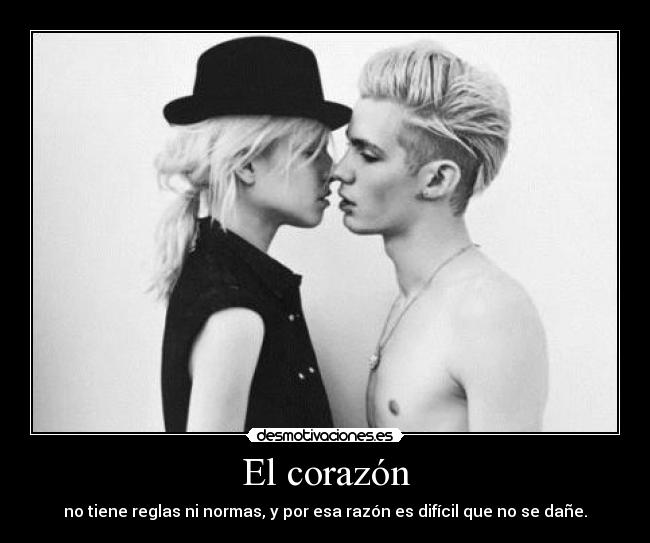 El corazón - no tiene reglas ni normas, y por esa razón es difícil que no se dañe.