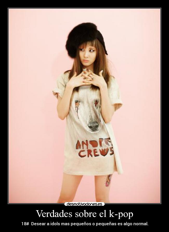 Verdades sobre el k-pop - 18#  Desear a idols mas pequeños o pequeñas es algo normal.