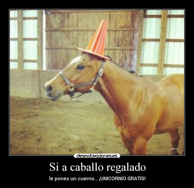 Si a caballo regalado - le pones un cuerno... ¡UNICORNIO GRATIS!