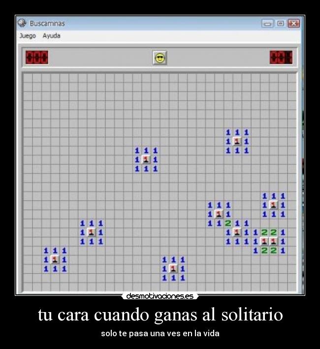 tu cara cuando ganas al solitario - 