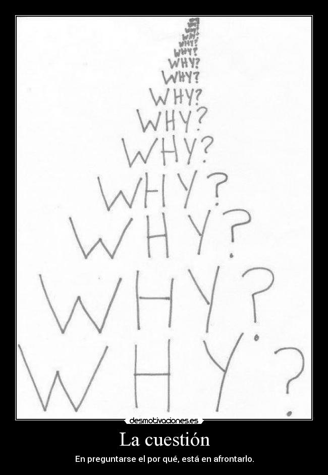 La cuestión - En preguntarse el por qué, está en afrontarlo.