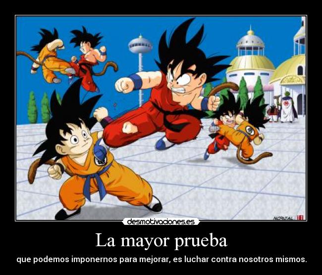 La mayor prueba - que podemos imponernos para mejorar, es luchar contra nosotros mismos.