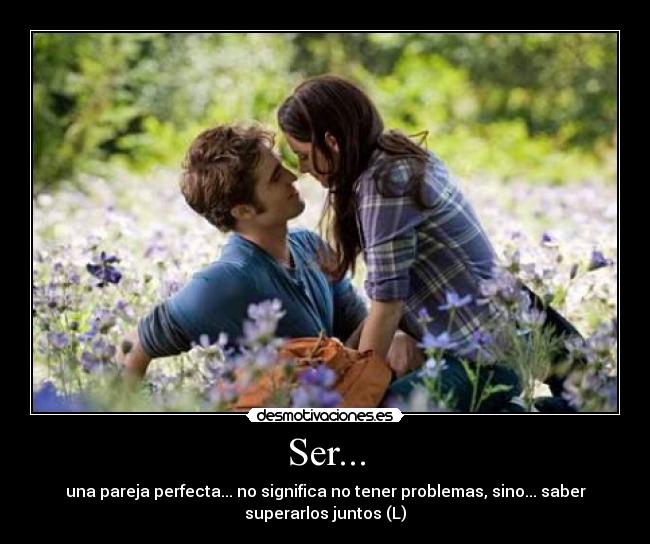 Ser... - una pareja perfecta... no significa no tener problemas, sino... saber
superarlos juntos (L)