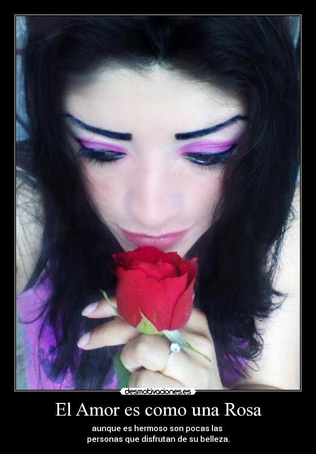 El Amor es como una Rosa - aunque es hermoso son pocas las 
personas que disfrutan de su belleza.