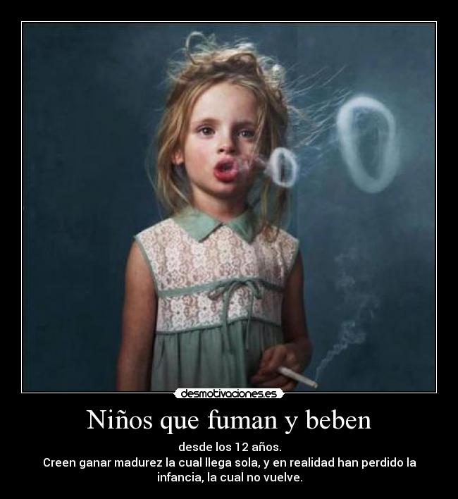 Niños que fuman y beben -