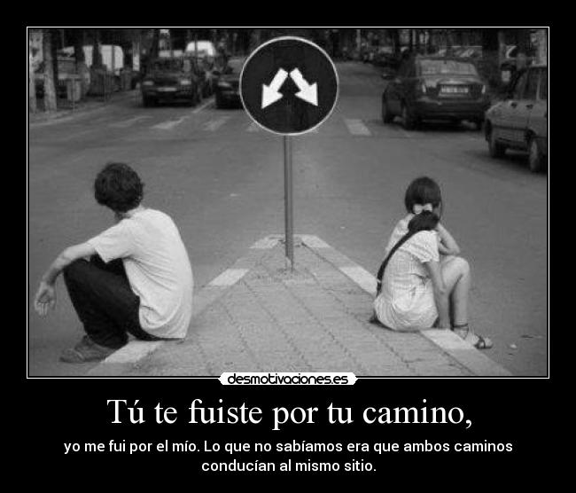 Tú te fuiste por tu camino, -