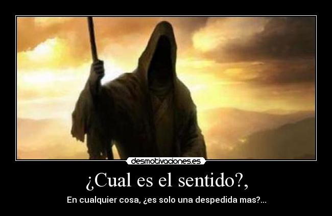 ¿Cual es el sentido?, - En cualquier cosa, ¿es solo una despedida mas?...
