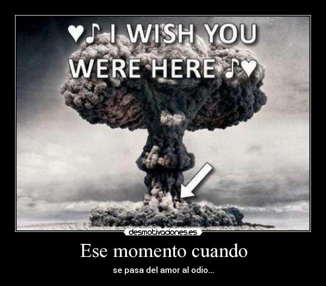 Ese momento cuando - se pasa del amor al odio...