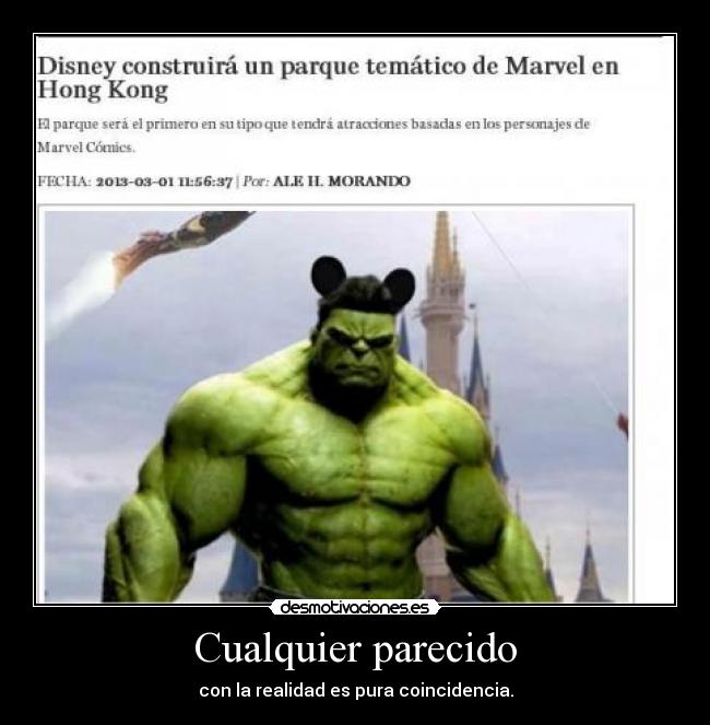 Cualquier parecido - con la realidad es pura coincidencia.