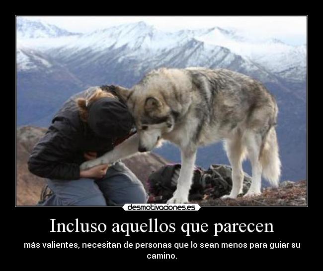 Incluso aquellos que parecen - más valientes, necesitan de personas que lo sean menos para guiar su camino.