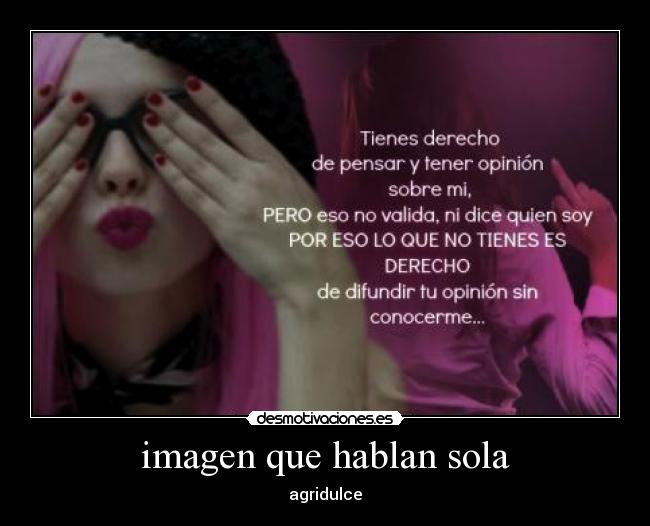 imagen que hablan sola - agridulce