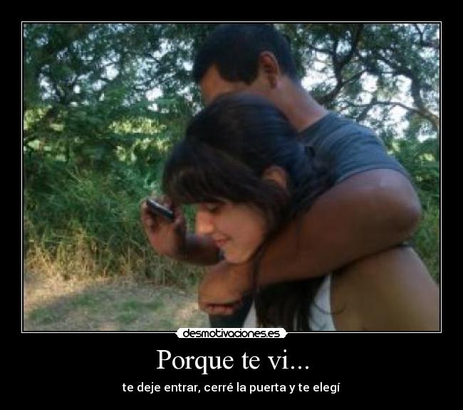 Porque te vi... - te deje entrar, cerré la puerta y te elegí