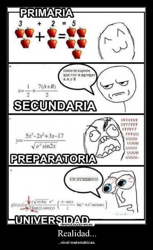 Realidad... - ...nivel matemáticas.