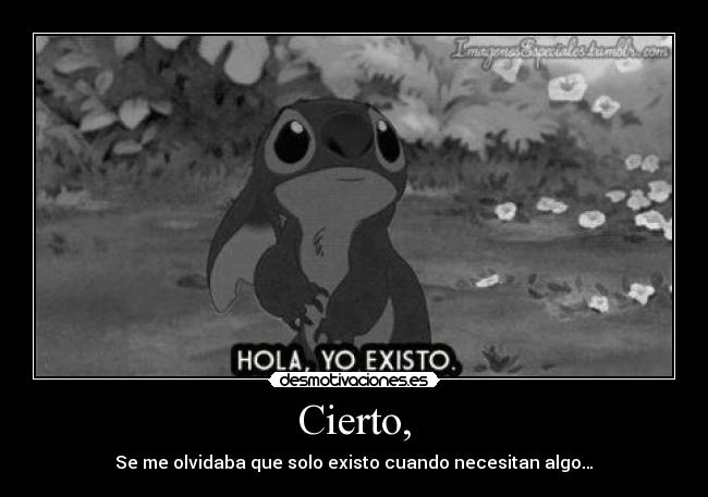 Cierto, - Se me olvidaba que solo existo cuando necesitan algo…