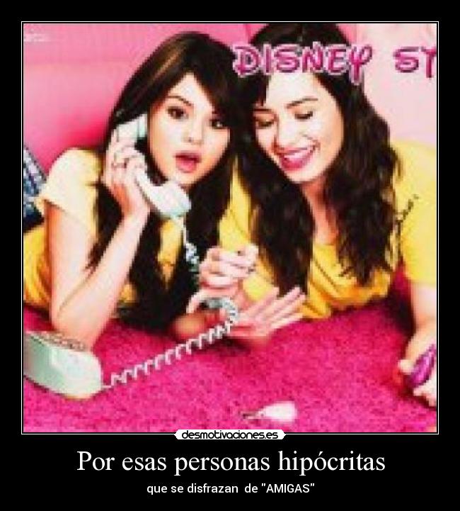 Por esas personas hipócritas -